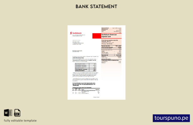 Plantilla de estado de cuenta de Scotiabank de Canadá lista para imprimir