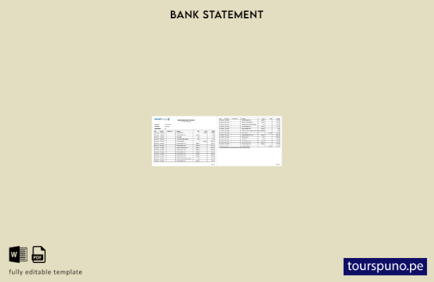 Plantilla de páginas de Word con extracto de cuenta del Banco Askari de Pakistán