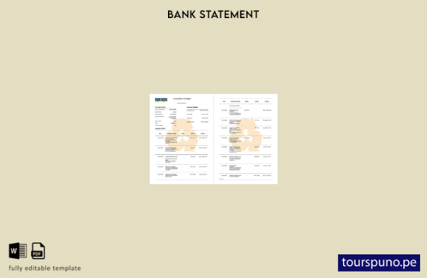 Plantilla de páginas de Word de estado de cuenta de Indian Bank Allahabad lista