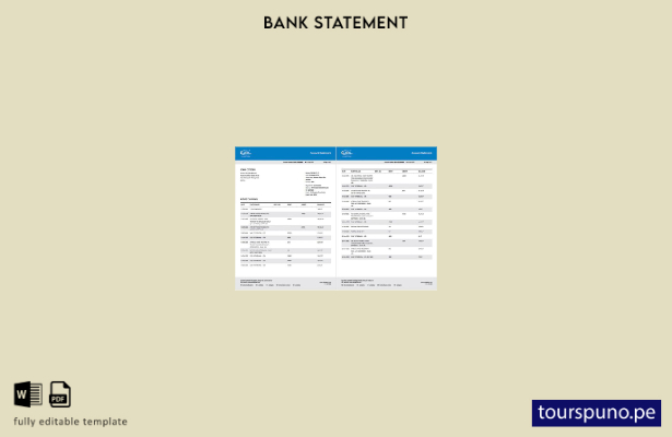 Plantilla de páginas de Word de estado de cuenta de Pakistán United Bank Limited