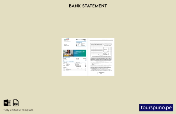 Plantilla de páginas de Word de extracto bancario de MidFlorida lista para impri