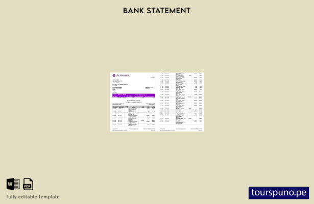 Plantilla de páginas de Word de extracto de cuenta de Serbia Komercijalna Banka