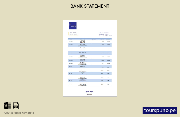 lista para imprimir plantilla de extracto de Burundi Finbank