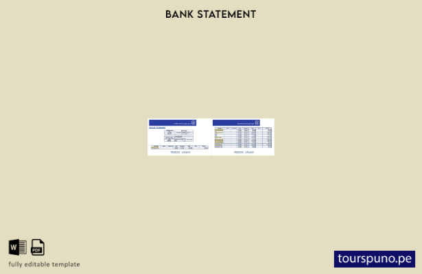 lista para imprimir plantilla de páginas de Word de estado de cuenta del banco A