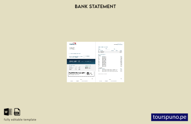 lista para imprimir plantilla de páginas de Word de extracto bancario de USA Cap