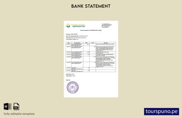 listo para imprimir Plantilla de Word   estado de cuenta del Banco Comercial de