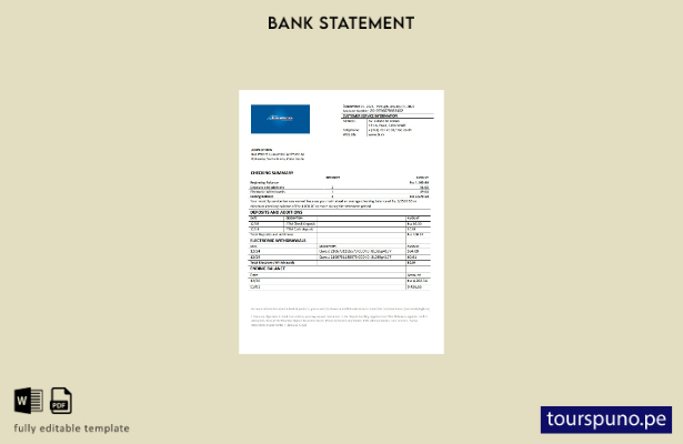 listo para imprimir Plantilla de Word   extracto bancario de Cabo Verde Banco In