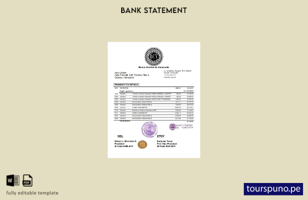 listo para imprimir Venezuela Banco Central de Venezuela plantilla de word   ext