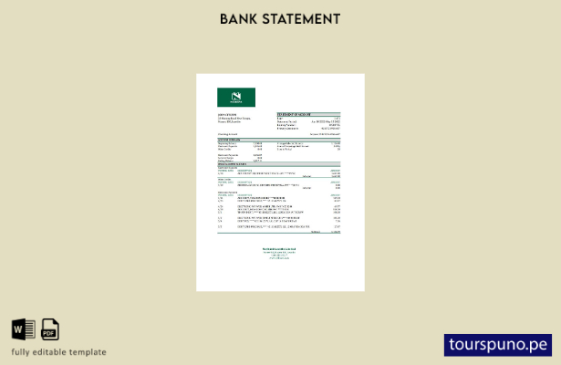 listo para imprimir plantilla de Excel de declaración de Lesotho Nedbaank