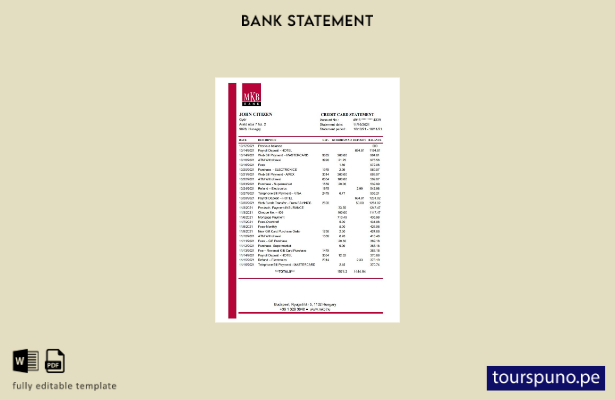 listo para imprimir plantilla de Excel de extracto bancario MKB de Hungría