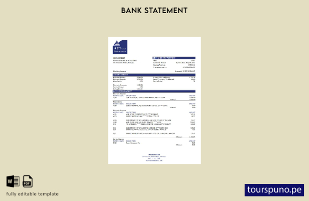 listo para imprimir plantilla de Excel de extracto bancario de Etiopía Dashen