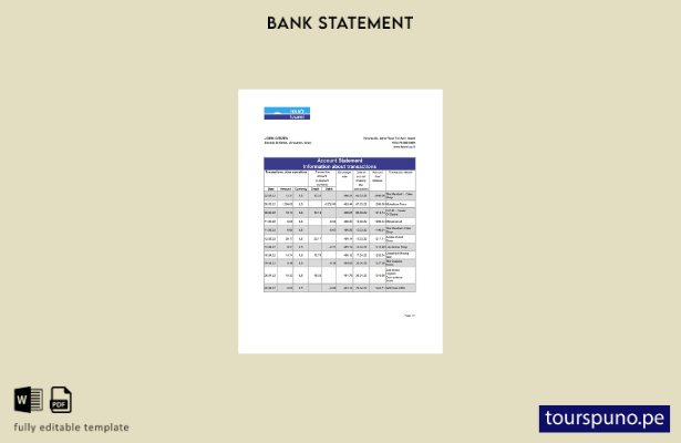 listo para imprimir plantilla de Excel de extracto bancario de Israel Leumi