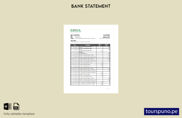 listo para imprimir plantilla de Excel de extracto bancario de Luxemburgo Fortun