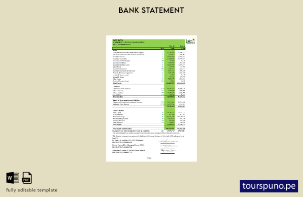listo para imprimir plantilla de Excel de extracto bancario de Nigeria Jaiz