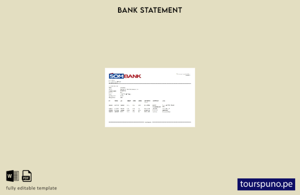 listo para imprimir plantilla de Excel de extracto bancario de Somalia Sombank
