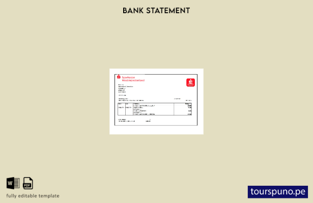 listo para imprimir plantilla de Excel de extracto bancario de Sparkasse de Alem