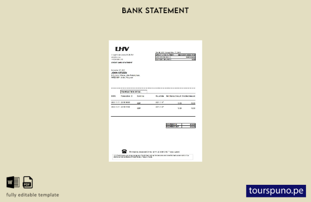 listo para imprimir plantilla de Excel de extracto bancario del Grupo LHV del Re