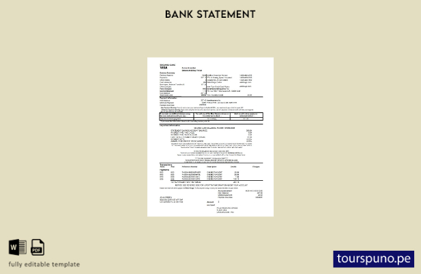 listo para imprimir plantilla de Excel del extracto de tarjeta de crédito del ba