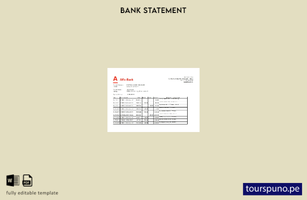 listo para imprimir plantilla de Word   extracto bancario Alfa de Rusia