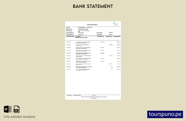 listo para imprimir plantilla de Word   extracto bancario NBF de los EAU