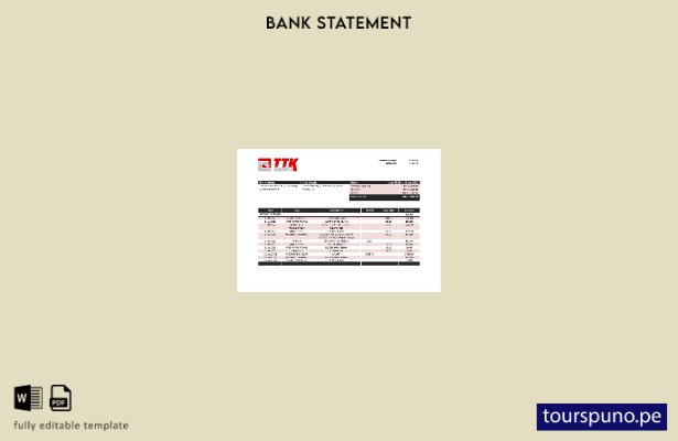listo para imprimir plantilla de Word   extracto bancario TTK de Macedonia