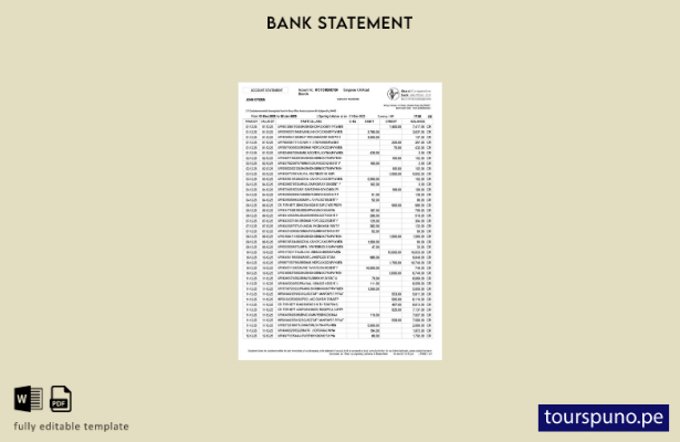 listo para imprimir plantilla de Word   extracto de cuenta bancaria operativa de