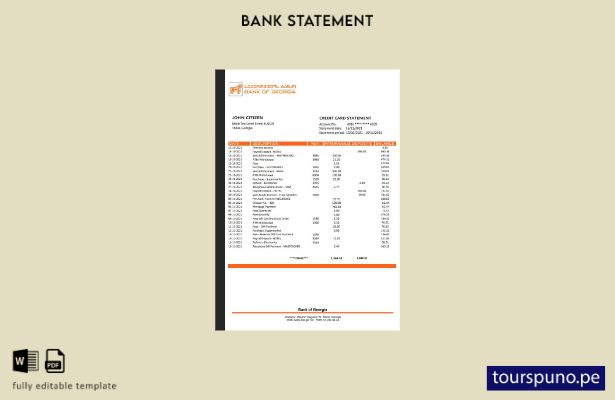 listo para imprimir plantilla de estado de cuenta del Georgia Bank of Georgia