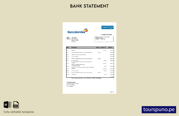 listo para imprimir plantilla de excel de extracto bancario de colombia bancolom