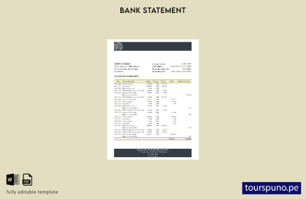 listo para imprimir plantilla de excel de extracto bancario del Salvador Banco C