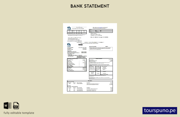 listo para imprimir plantilla de excel de tarjeta de crédito bancaria USA USAA