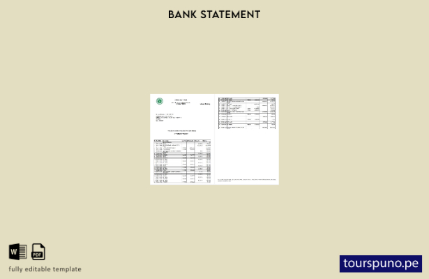 listo para imprimir plantilla de páginas de Word de estado de cuenta del Banco U