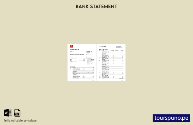listo para imprimir plantilla de páginas de Word de extracto bancario CIBC de EE