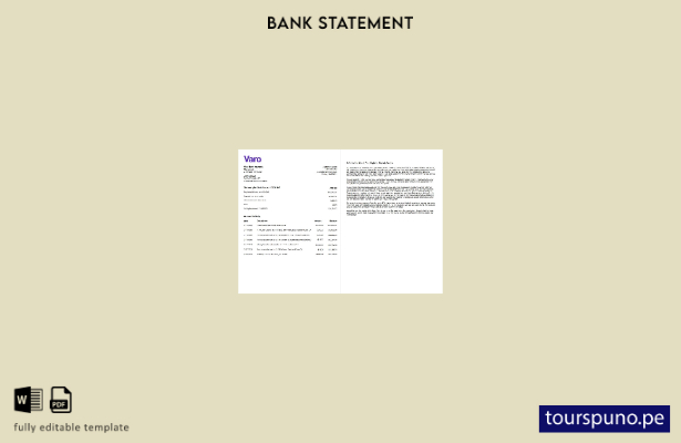 listo para imprimir plantilla de páginas de Word de extracto bancario de EE. U 1