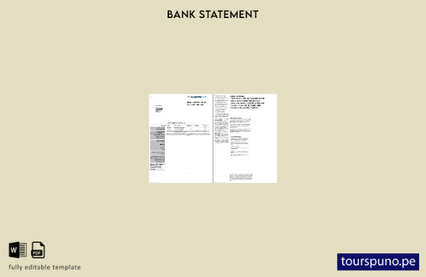 listo para imprimir plantilla de páginas de Word de extracto bancario de la Coop