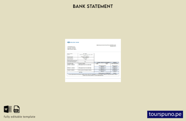 listo para imprimir plantilla de páginas de Word de extracto bancario helénico d