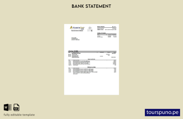 listo para imprimir plantilla de word   estado de cuenta bancaria HarborOne de E