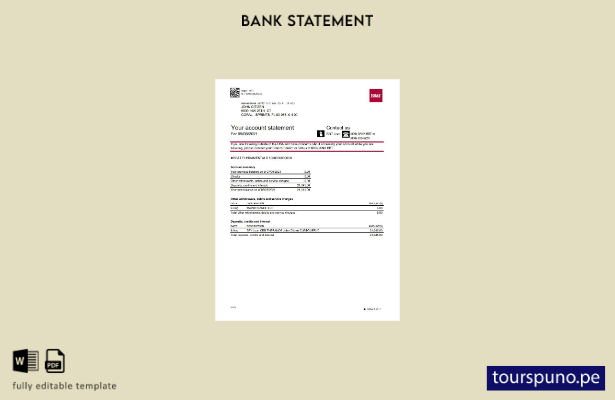listo para imprimir plantilla de word   estado de cuenta bancaria de BB&T Corp.