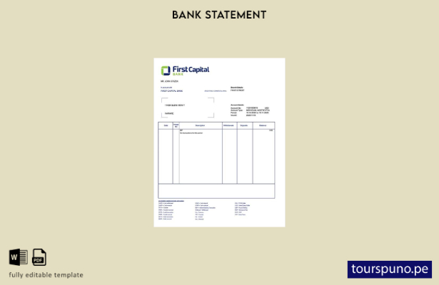 listo para imprimir plantilla de word   estado de cuenta bancaria de Zambia Firs