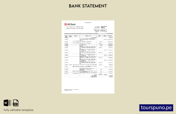 listo para imprimir plantilla de word   extracto bancario de Bangladesh AB