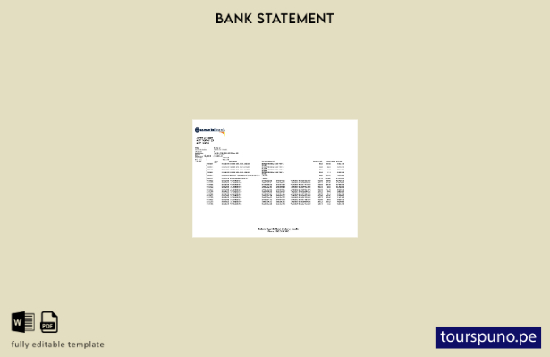 listo para imprimir plantilla de word   extracto bancario de Eswatini Swazibank
