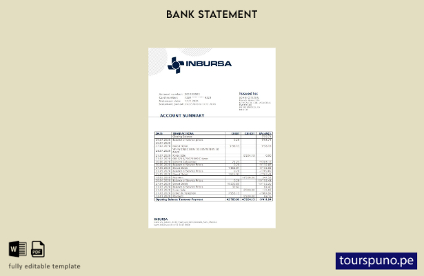 listo para imprimir plantilla de word   extracto bancario de Inbursa de México