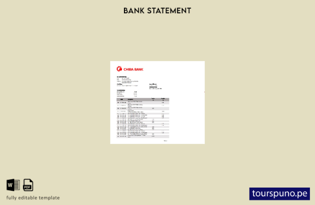 listo para imprimir plantilla de word   extracto bancario de Japón Chiba