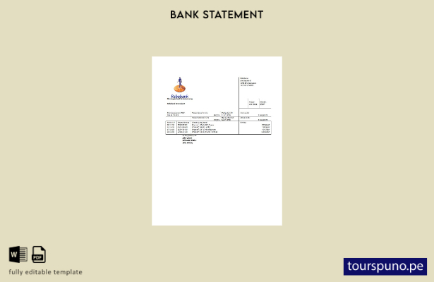 listo para imprimir plantilla de word   extracto bancario de Rabobank de los Paí
