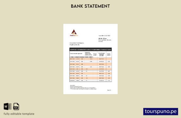 listo para imprimir plantilla de word   extracto bancario de Somalia Amana