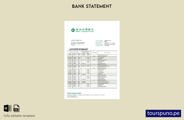 listo para imprimir plantilla de word   extracto bancario de la cooperativa de t