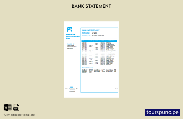 listo para imprimir plantilla de word   extracto bancario del Banco Industrial y