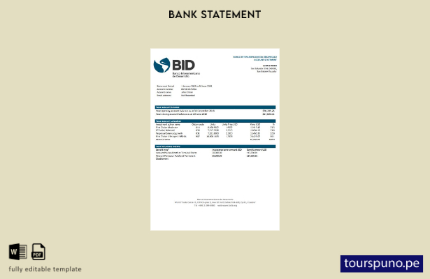 listo para imprimir plantilla de word   extracto bancario del Banco Interamerica