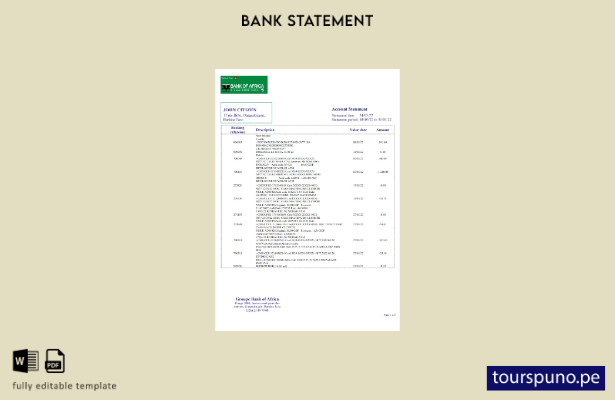 listo para imprimir plantilla de word   extracto bancario del Banco de África  1