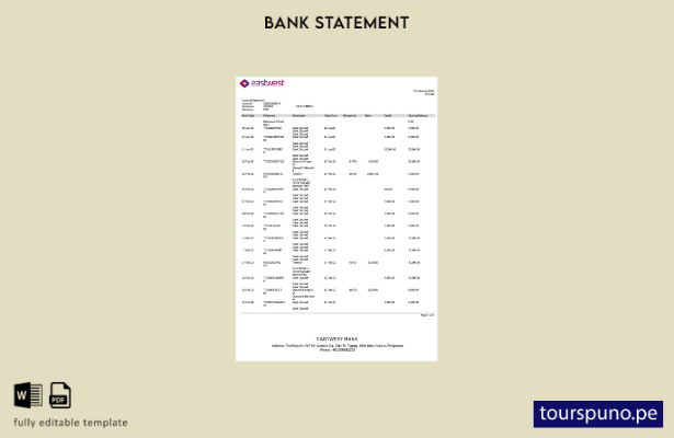 listo para imprimir plantilla de word   extracto bancario del banco Eastwest de