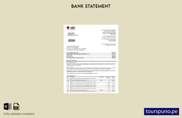 listo para imprimir plantilla de word   extracto bancario del primer siglo de EE